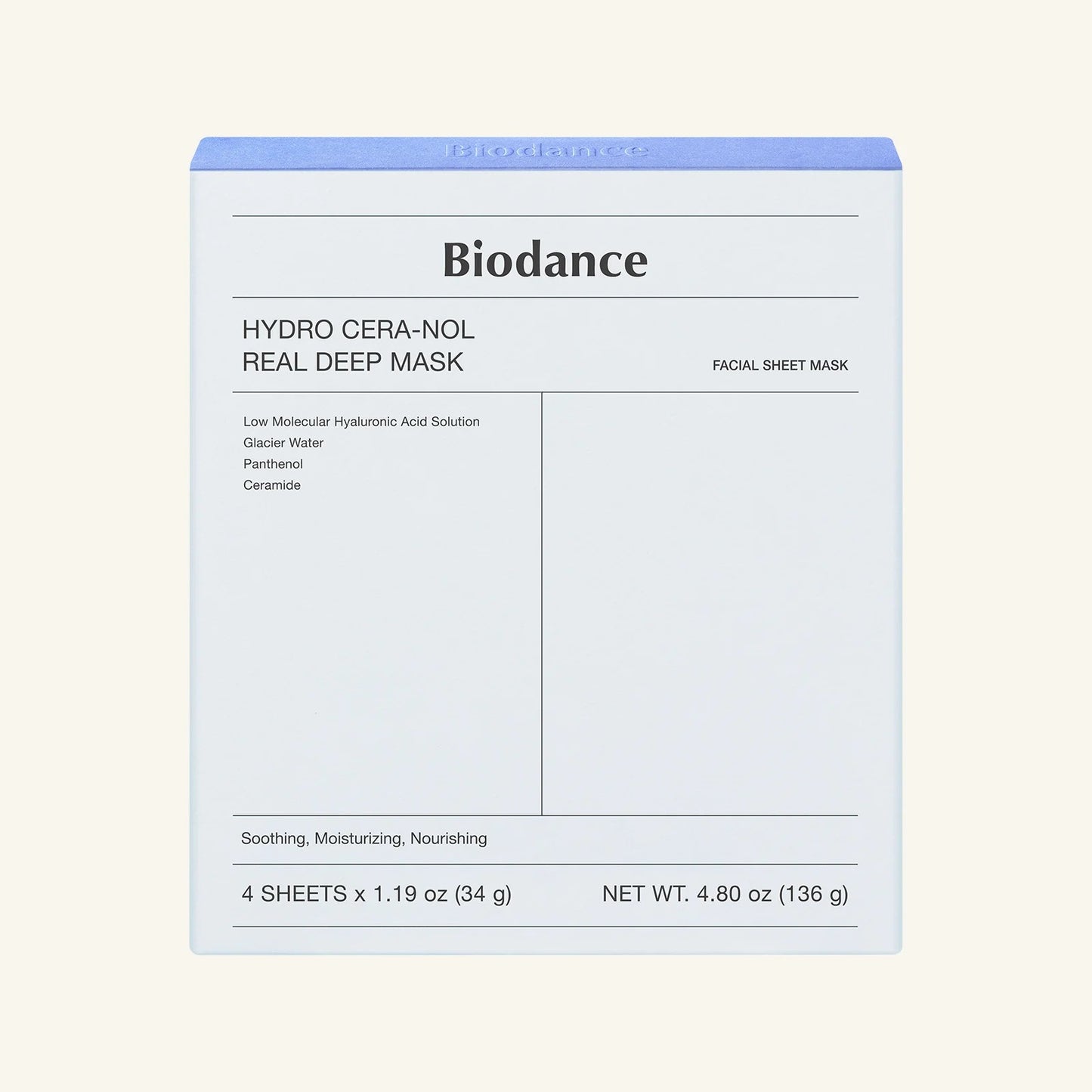 BIODANCE Hydro Cera-nol Real Deep Mask, Overnight Hydrogel Mask, Hydrating Facial Mask For Sensitive Skin, Redness Reducing & Quick Soothing Effect, Korean Skincare, Stocking Stuffers |1.19oz(34g) x 16ea